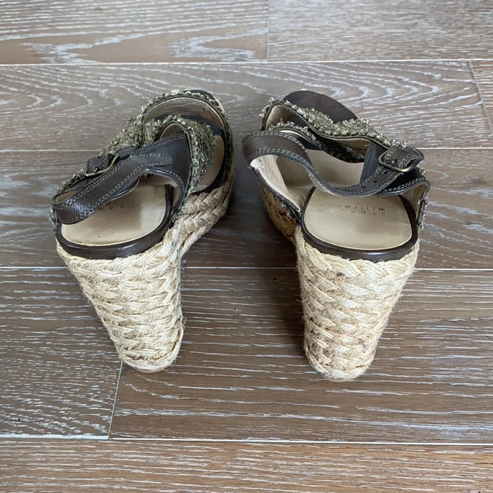 Stuart Weitzman Wrinkle Raff Wedge Sandal | 9.5